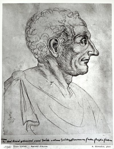 Porträt von Titus Livius, bekannt als Livius (59 v. Chr. - 17 n. Chr.) (Rötelzeichnung) von Flemish School